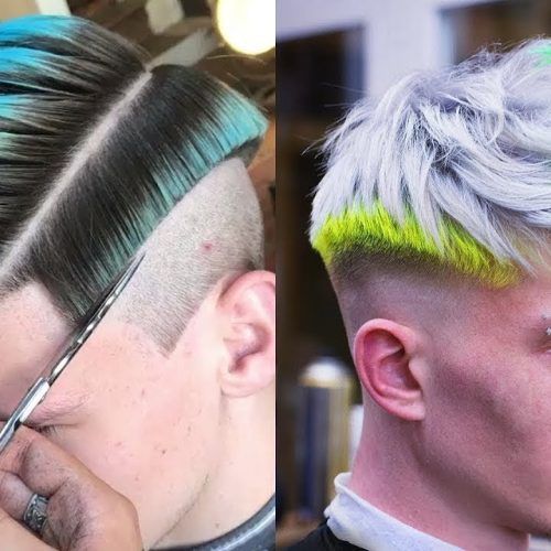 Turquoise Side-Parted Mohawk Hairstyles (Photo 13 of 20)