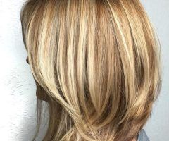 20 Ideas of Two-tier Caramel Blonde Lob Hairstyles