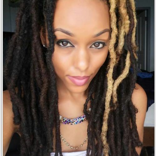 Blonde Faux Locs Hairstyles With Braided Crown (Photo 17 of 20)