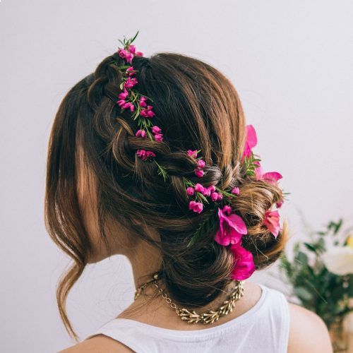 Braids And Flowers Hairstyles (Photo 2 of 15)
