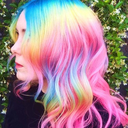 Cotton Candy Colors Blend Mermaid Braid Hairstyles (Photo 4 of 20)