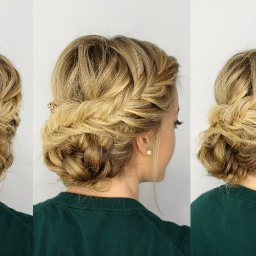 Diagonal Braid And Loose Bun Hairstyles For Prom (Photo 12 of 20)