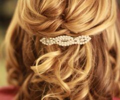 15 Photos Half Up Half Down Wedding Hairstyles for Medium Length Hair with Fringe
