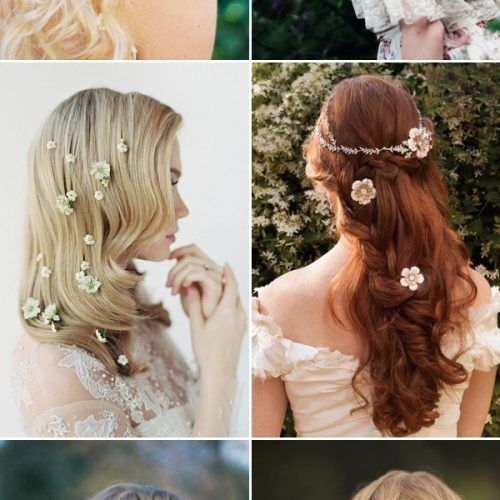 Half Up Half Down With Flower Wedding Hairstyles (Photo 6 of 15)