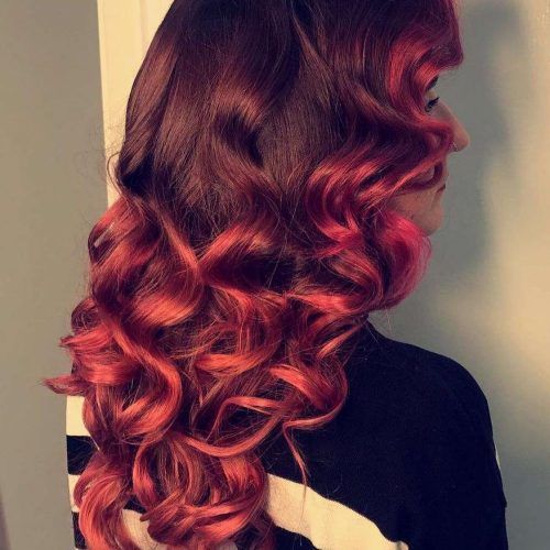 Jagged Red Ombre Hairstyles (Photo 10 of 20)