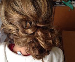 2024 Latest Loose Updo Wedding Hairstyles with Whipped Curls