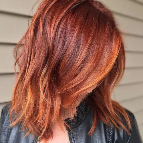 Medium Haircuts With Fiery Ombre Layers (Photo 20 of 20)