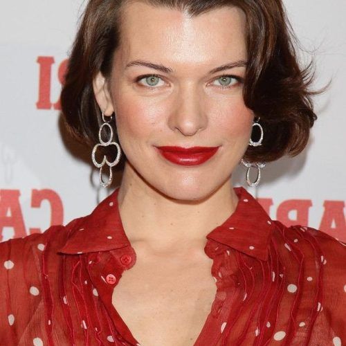 Milla Jovovich Curly Short Cropped Bob Hairstyles (Photo 9 of 15)