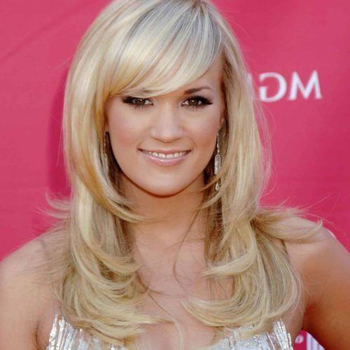Side-Swept Feathered Bangs Hairstyles (Photo 17 of 20)