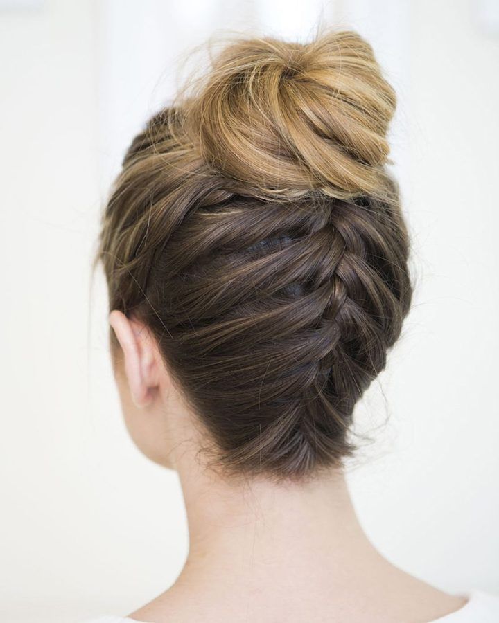 Upside Down Braid and Bun Prom Hairstyles