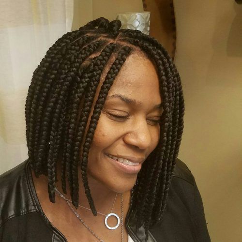 Black Shoulder Length Braids With Accents (Photo 8 of 20)