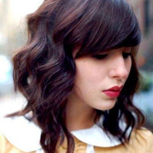 Curly Medium Hairstyles With Bangs (Photo 12 of 20)