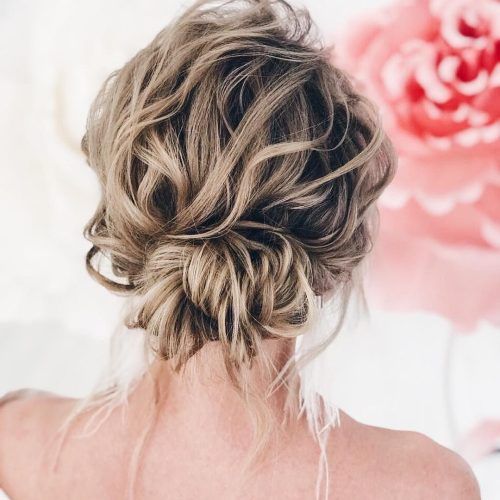Destructed Messy Curly Bun Hairstyles For Wedding (Photo 13 of 20)