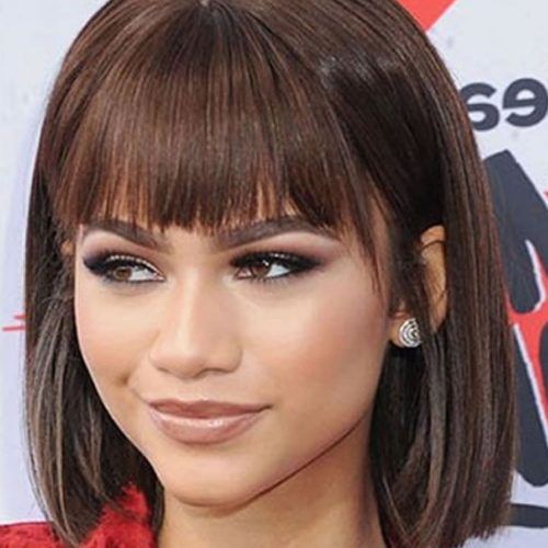 Medium Hairstyles With A Fringe (Photo 14 of 20)