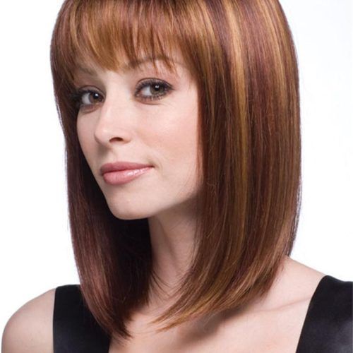 Medium Hairstyles With Straight Bangs (Photo 14 of 20)