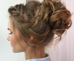 2024 Latest Messy Updo Hairstyles with Free Curly Ends