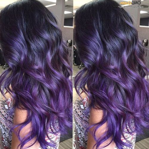 Purple And Black Medium Hairstyles (Photo 14 of 20)