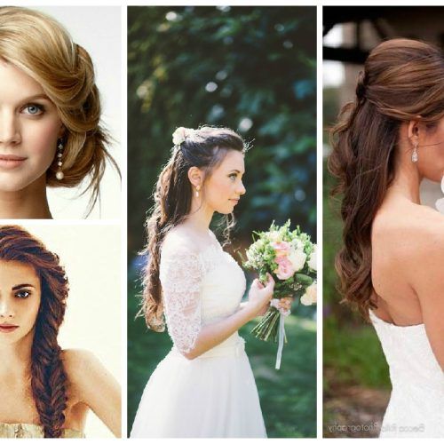 Sophisticated Pulled Back Cascade Bridal Hairstyles (Photo 8 of 20)