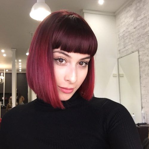 Medium Hairstyles With Blunt Bangs (Photo 17 of 20)