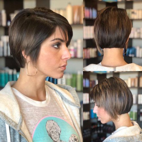 Brunette Razor Haircuts With Bangs (Photo 8 of 20)