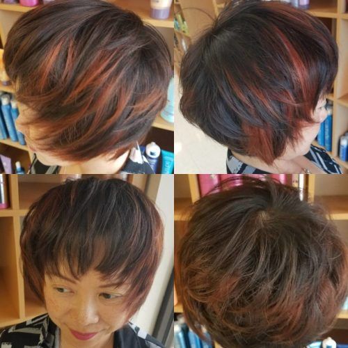 Short Crop Hairstyles With Colorful Highlights (Photo 10 of 20)