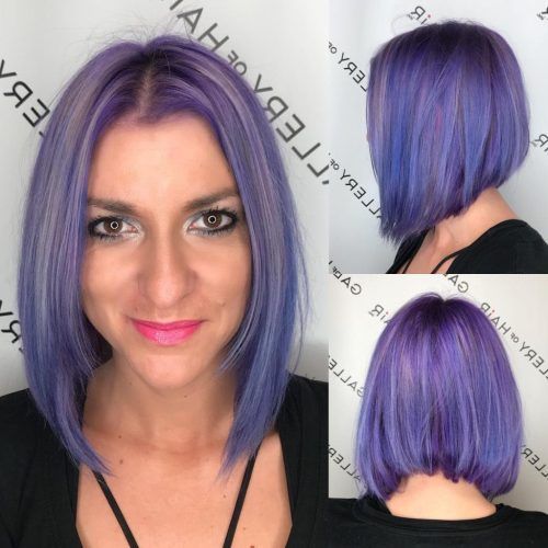 Medium Angled Purple Bob Hairstyles (Photo 5 of 20)
