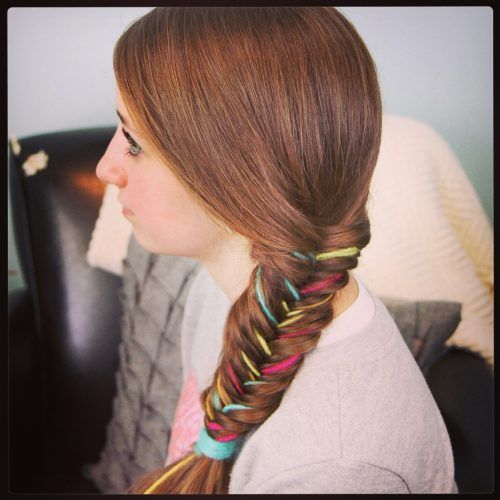 Colorful Yarn Braid Hairstyles (Photo 14 of 20)