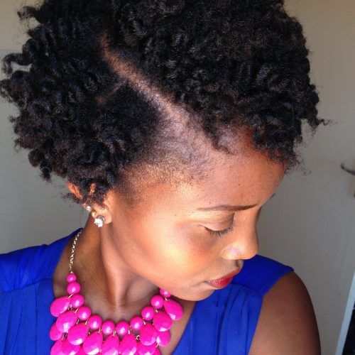 Crossed Twists And Afro Puff Pony (Photo 15 of 15)